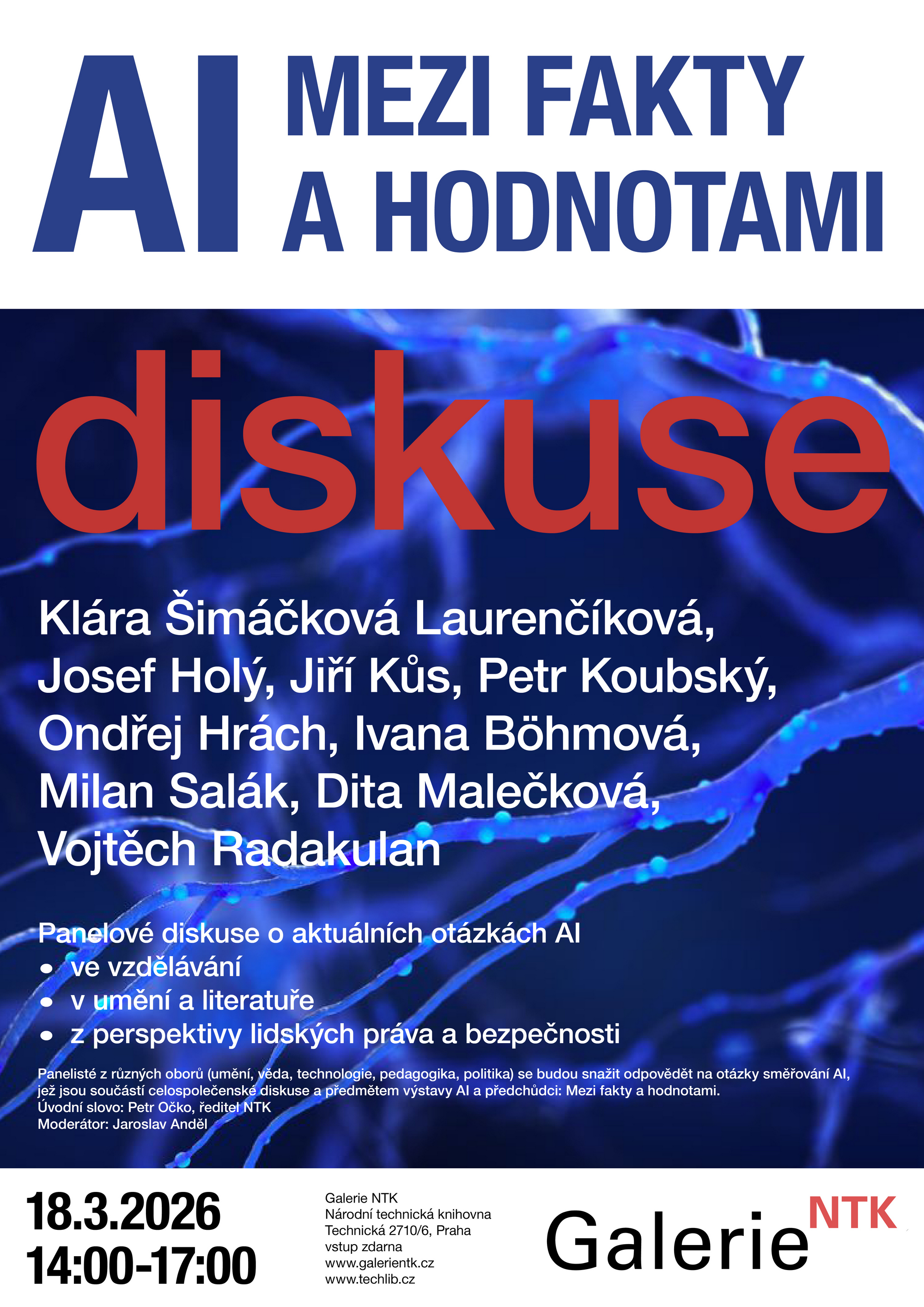 Plak&aacute;t k diskuzi AI mezi fakty a hodnotami